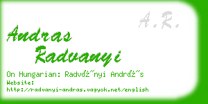 andras radvanyi business card